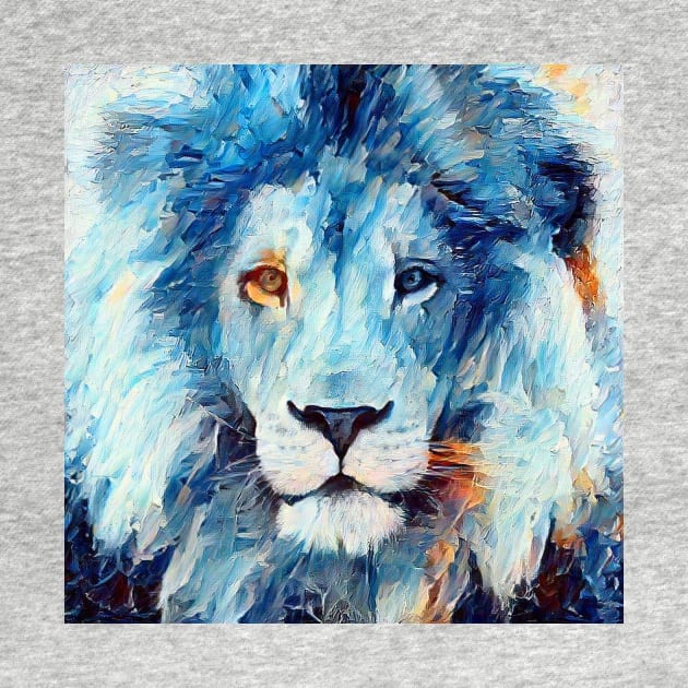 Blue lion painting by Thepurplepig